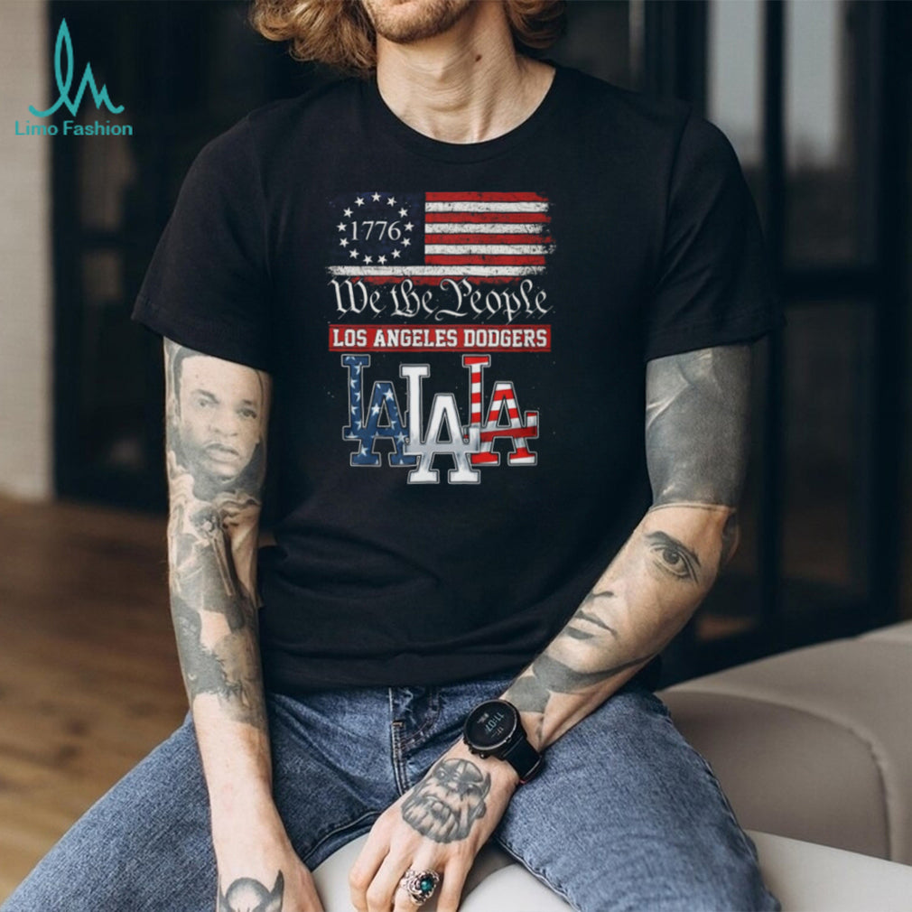 Los Angeles Dodgers We The People 1776 Patriotic American Flag T Shirt