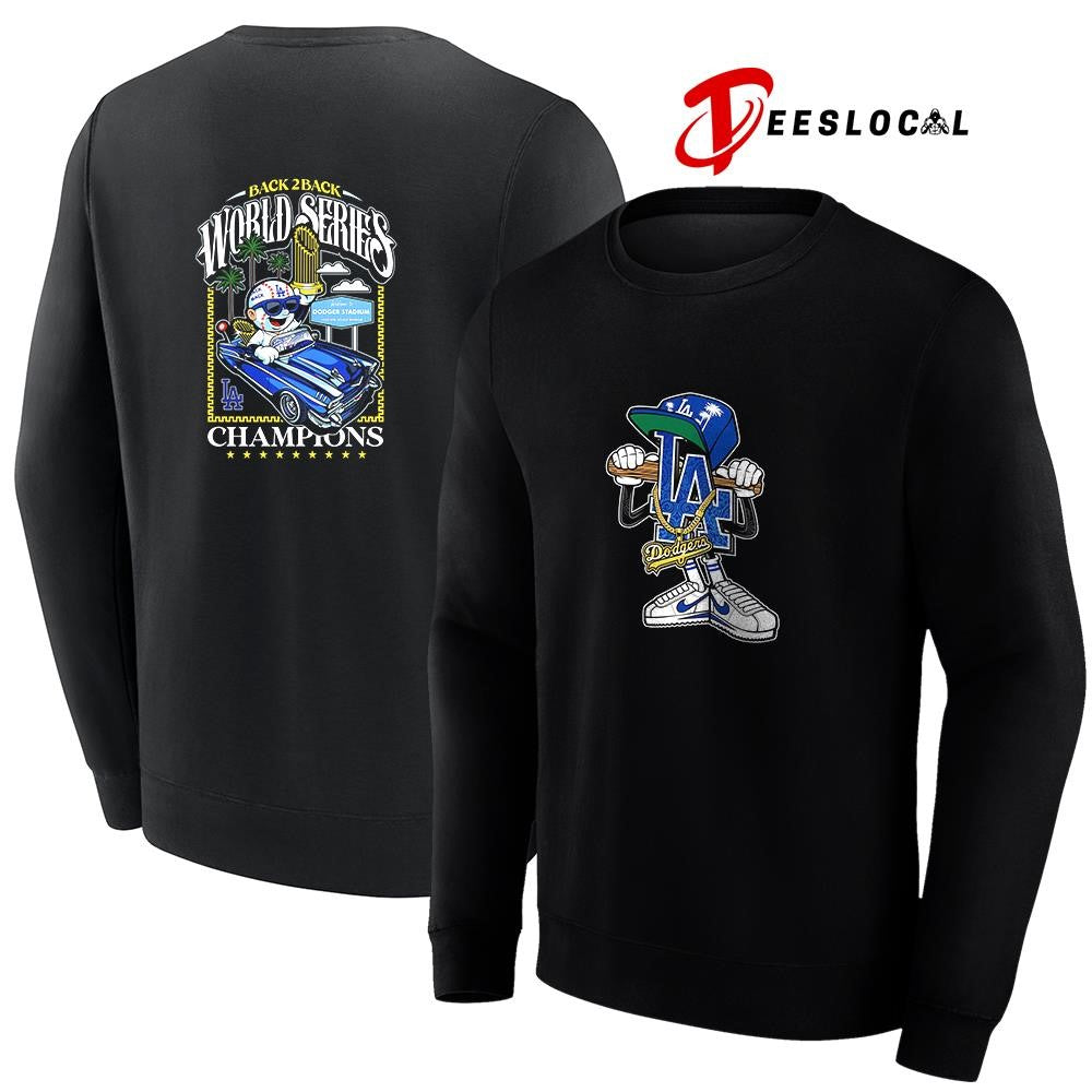Los Angeles Dodgers back to back World Series champions logo mascot shirt