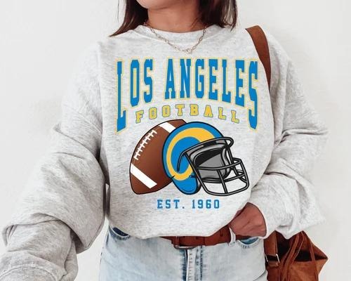 Los Angeles Football Sweatshirt, Vintage Unisex Los Angeles Crewneck, Gift for Football Fan, Oversized Los Angeles Sweatshirt Cotton Fit