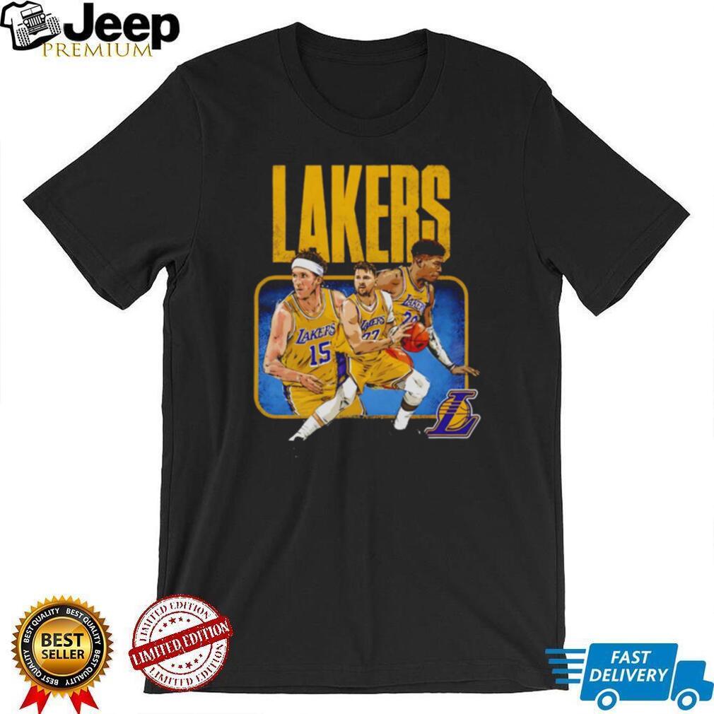 Los Angeles Lakers Reaves, Luka, & Hachimura Trio Graphic T Shirt
