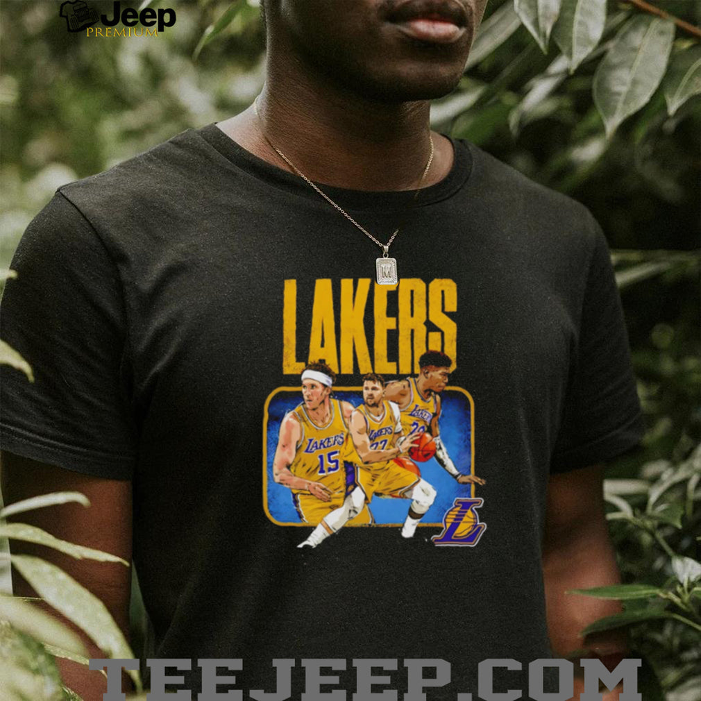 Los Angeles Lakers Reaves, Luka, & Hachimura Trio Graphic T Shirt