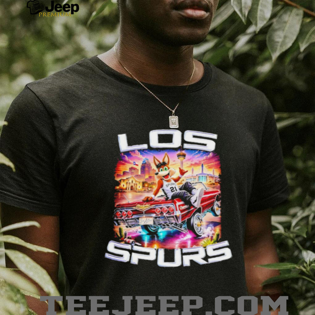 Los Spurs San Antonio Coyote Mascot Lowrider Car T Shirt