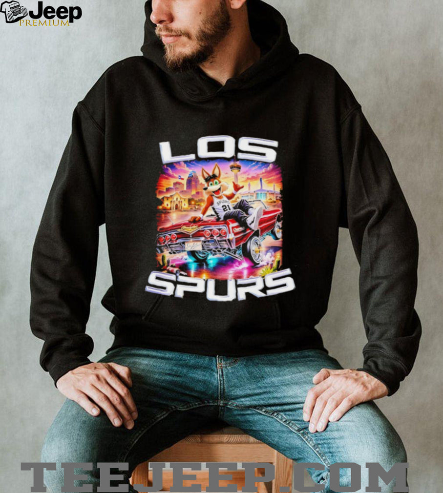 Los Spurs San Antonio Coyote Mascot Lowrider Car T Shirt