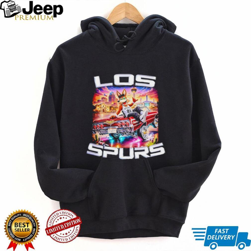 Los Spurs San Antonio Coyote Mascot Lowrider Car T Shirt