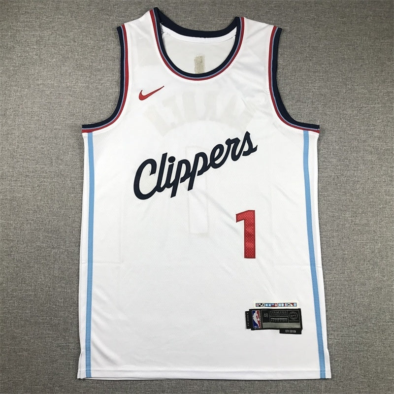 Los Angeles Clippers #1 James Harden Clippers 1 New White Style 2