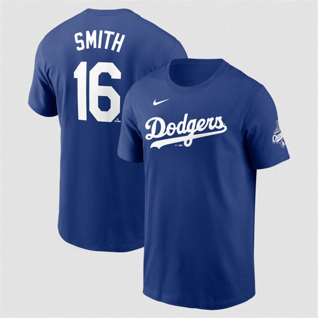 Los Angeles Dodgers #16 Will Smith Royal 2025 World Series Champions Name &