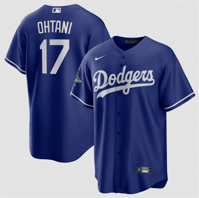 Los Angeles Dodgers #17 Shohei Ohtani Blue 2025 World Series Champions Patch Cool