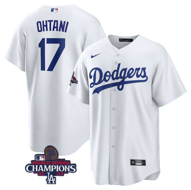Los Angeles Dodgers #17 Shohei Ohtani White 2024 World Series Champions Cool Base