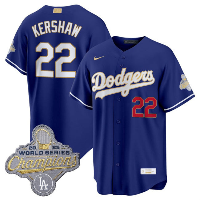 Los Angeles Dodgers #22 Clayton Kershaw Royal 2026 Alternate Gold Collection