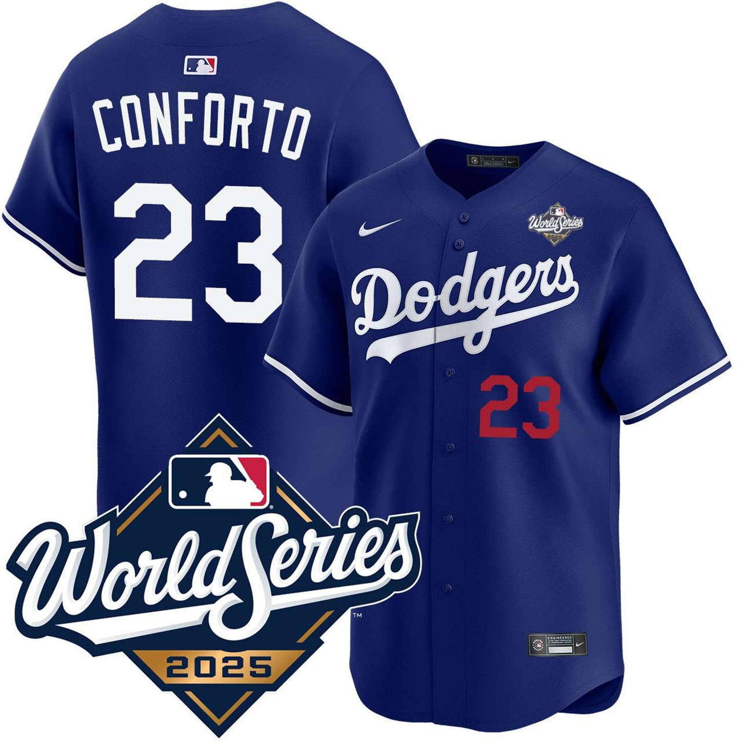 Los Angeles Dodgers #23 Michael Conforto Alternate Royal Limited 2025 World Series Jersey