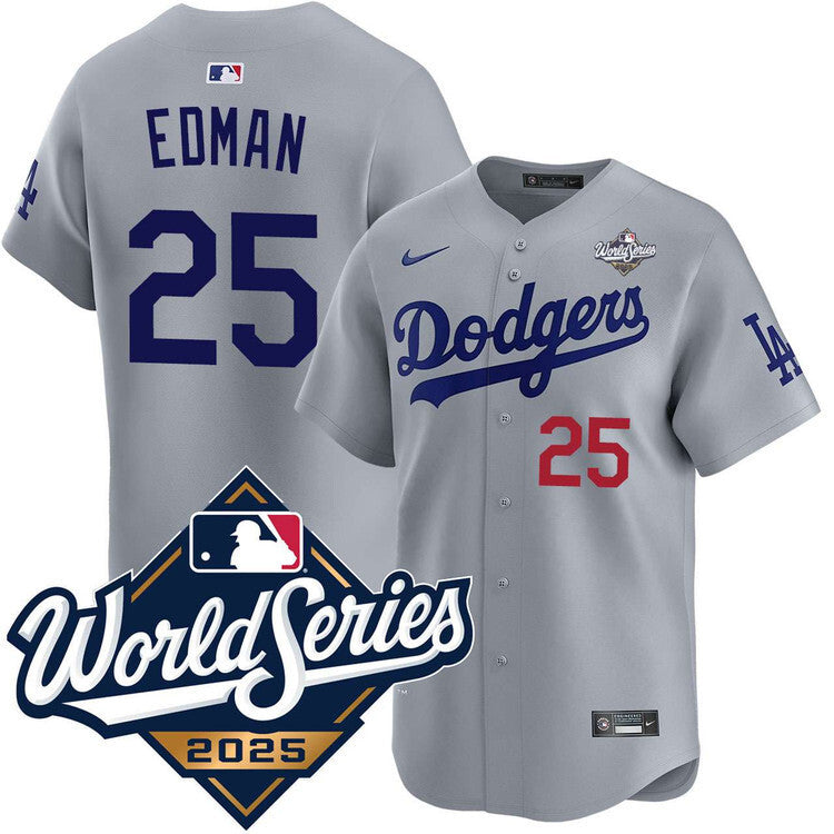 Los Angeles Dodgers #25 Tommy Edman Alternate Road Limited 2025 World Series Jersey