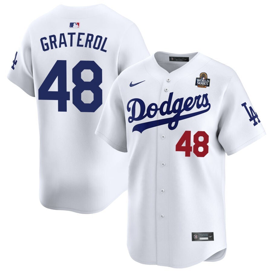Los Angeles Dodgers #48 Brusdar Graterol 2024 World Series Home Limited Jersey - White
