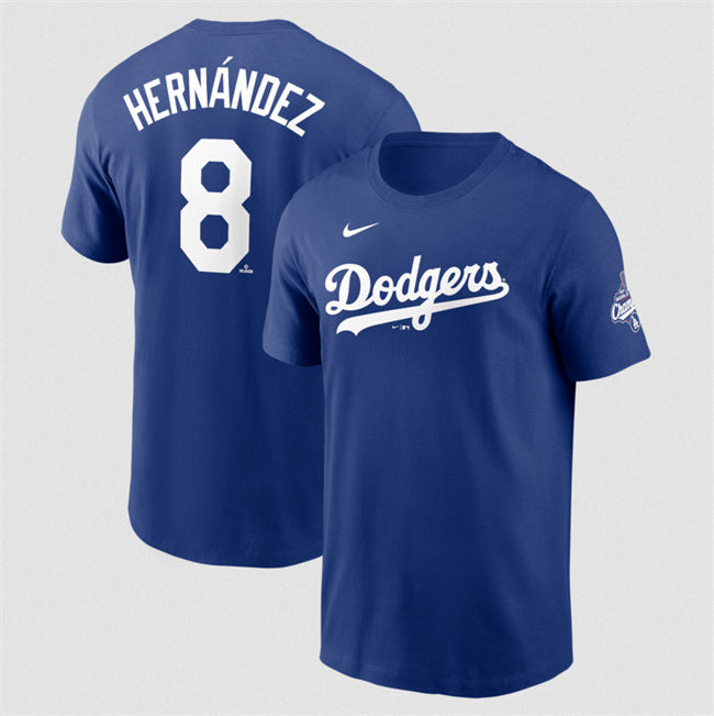 Los Angeles Dodgers #8 Enrique Hernández Royal 2025 World Series Champions Name &