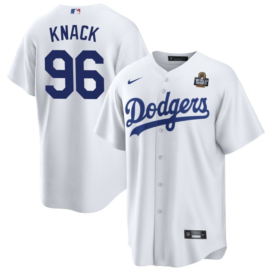 Los Angeles Dodgers #96 Landon Knack 2024 World Series Home Jersey - White