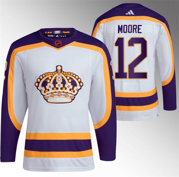 Los Angeles Kings #12 Trevor Moore White 2022 Reverse Retro