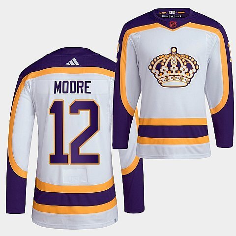 Los Angeles Kings #12 trevor-moore-2022 white-reverse-retro-2.0-authentic-primegreen-jersey