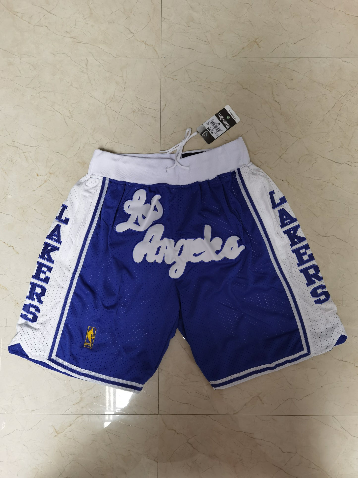 Los Angeles Lakers Lakers LOS Retro Embroidered Shorts Blue