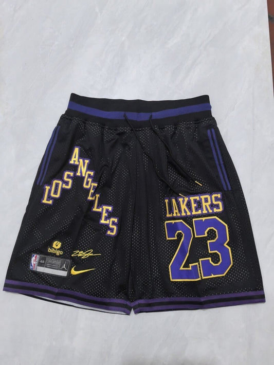 Los Angeles Lakers Lakers Retro Black Shorts Style 2