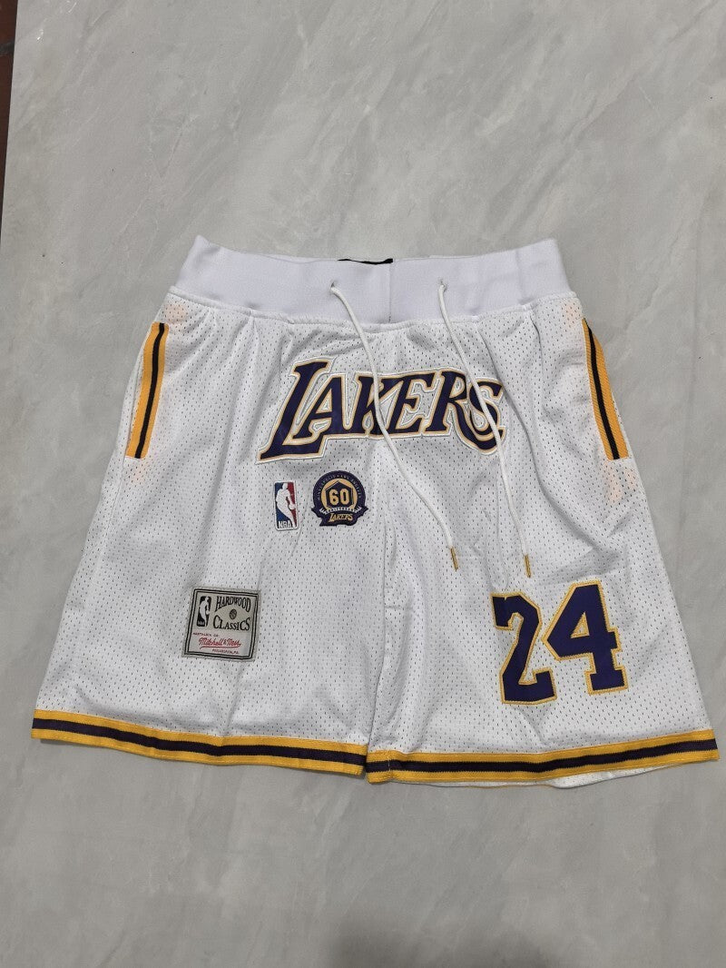 Los Angeles Lakers Lakers Retro White Shorts Style 2