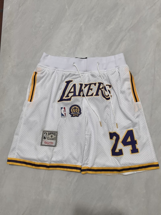 Los Angeles Lakers Lakers Retro White Shorts Style 2