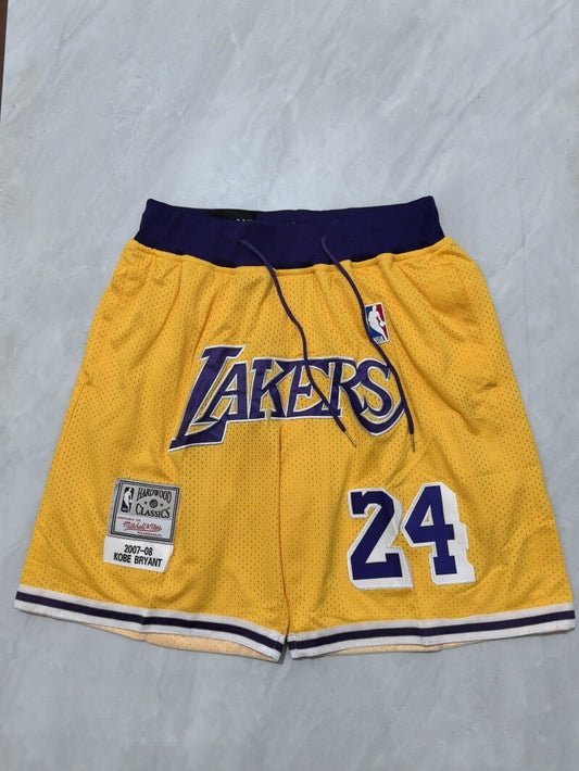 Los Angeles Lakers Lakers Retro Yellow Shorts Style 4