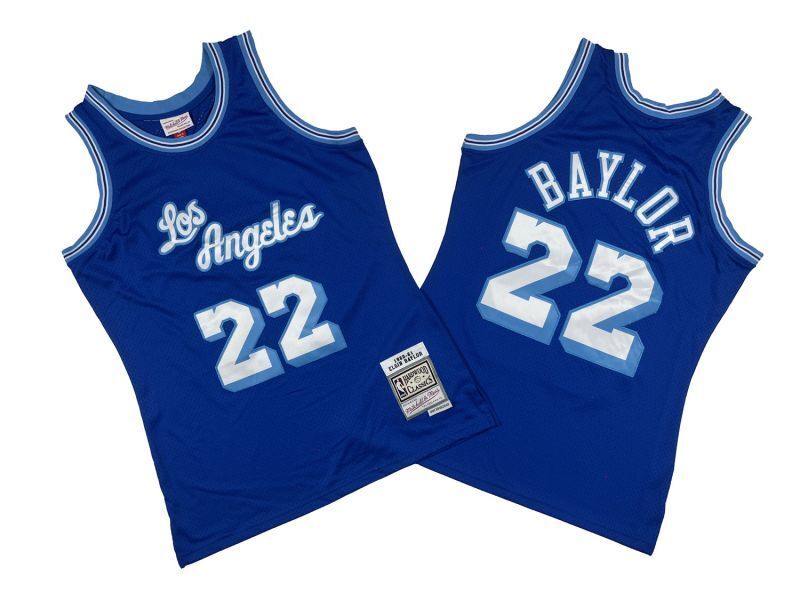 Los Angeles Lakers #22 Baylor Lakers 22 Colorful Blue 60-61 Season Mitchell Retro Jersey