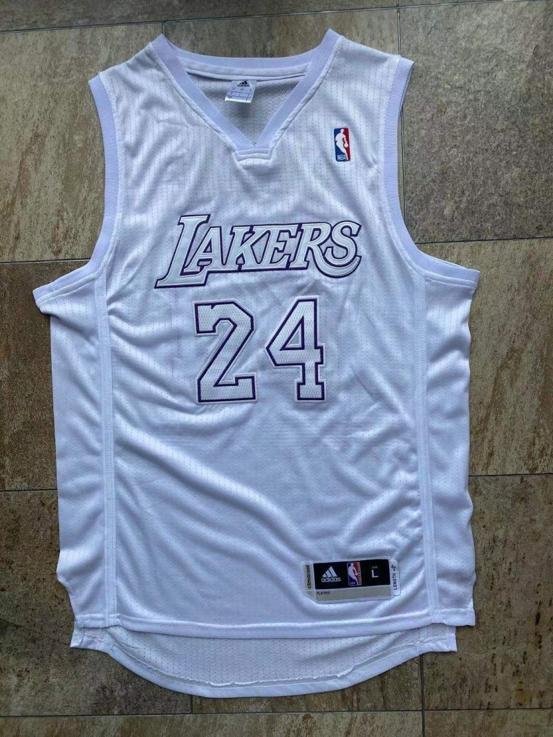 Los Angeles Lakers #24 Kobe Bryant Lakers 24 Kobe Adidas Christmas All-White Embroidered Jersey Style 10