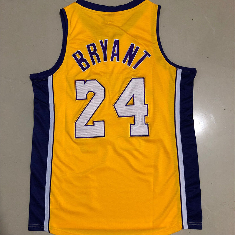 Los Angeles Lakers #24 Kobe Bryant Lakers 24 # Yellow V Collar With 08-09XS-XXL Style 1