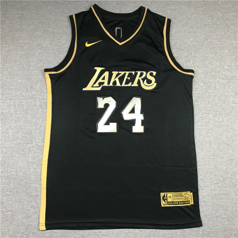 Los Angeles Lakers #24 Kobe Bryant New Black Gold Style 2