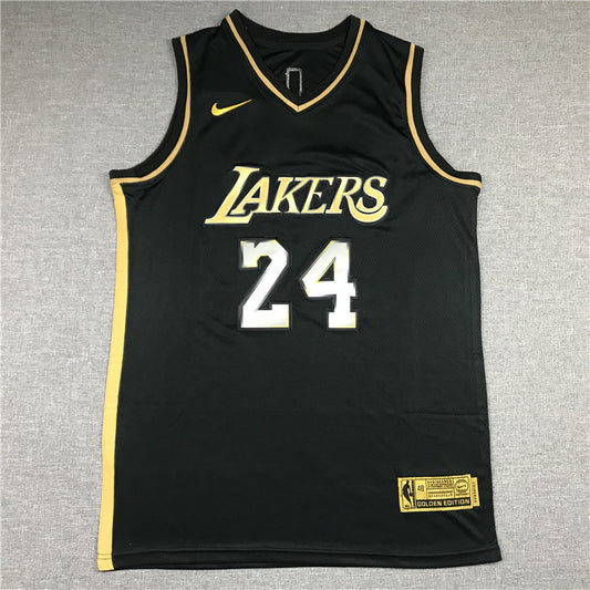 Los Angeles Lakers #24 Kobe Bryant New Black Gold Style 2