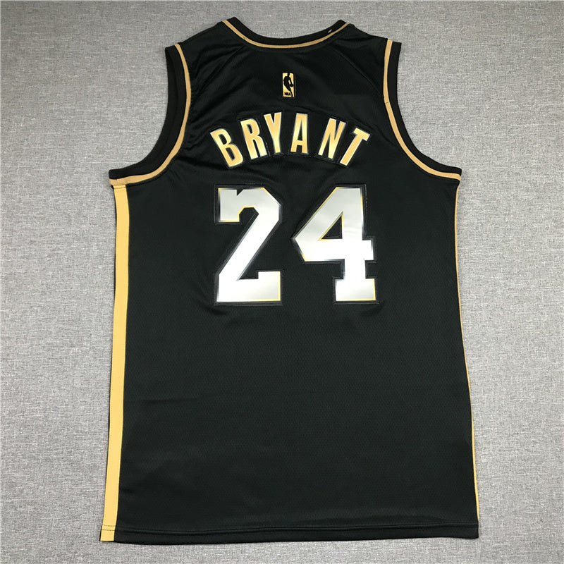 Los Angeles Lakers #24 Kobe Bryant New Lakers 24 Black Gold Style 1