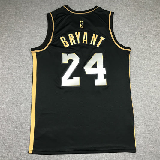 Los Angeles Lakers #24 Kobe Bryant New Lakers 24 Black Gold Style 1