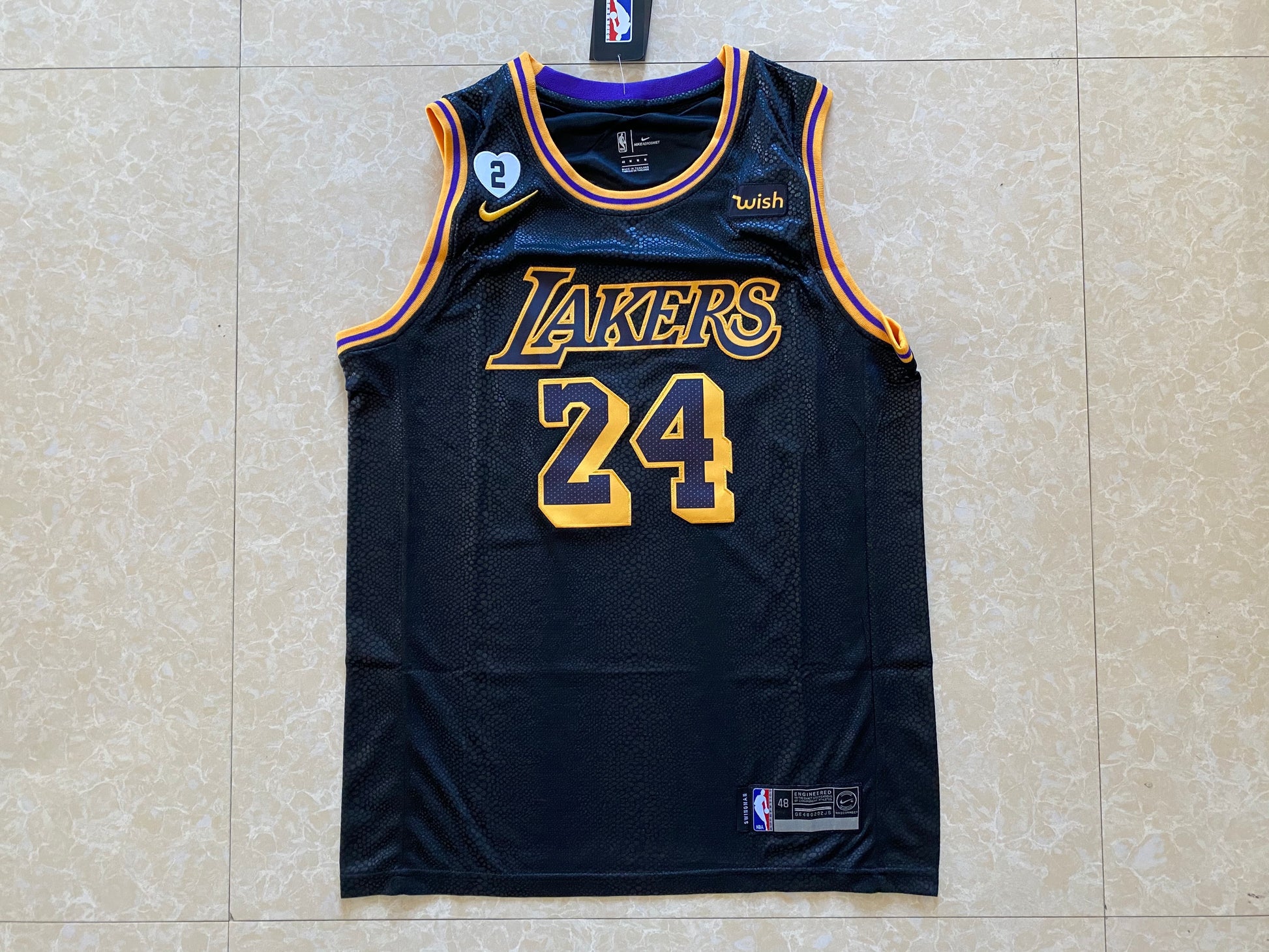 Los Angeles Lakers #24 Kobe Bryant New Lakers 24 # City Edition Kobe Black Style 2