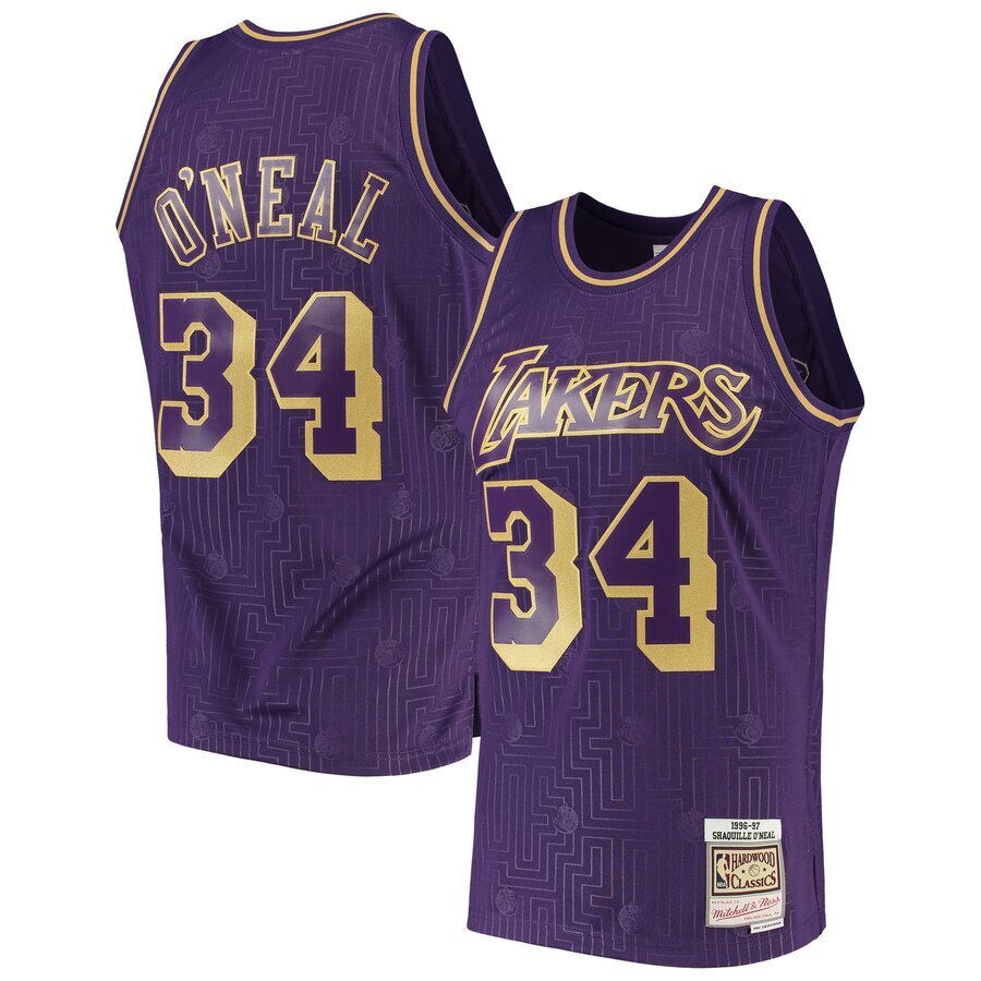 Los Angeles Lakers #34 Lakers 34 # O'Neal Edition Purple Jersey