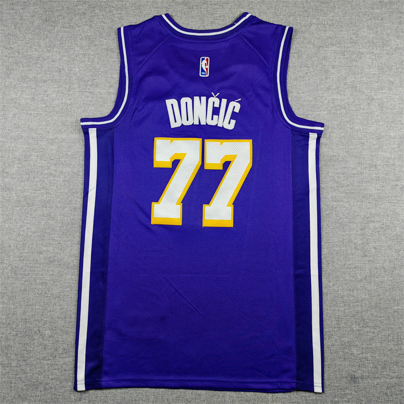 Los Angeles Lakers #77 Luka Dončić 26 Lakers 77 Purple City Edition Style 1