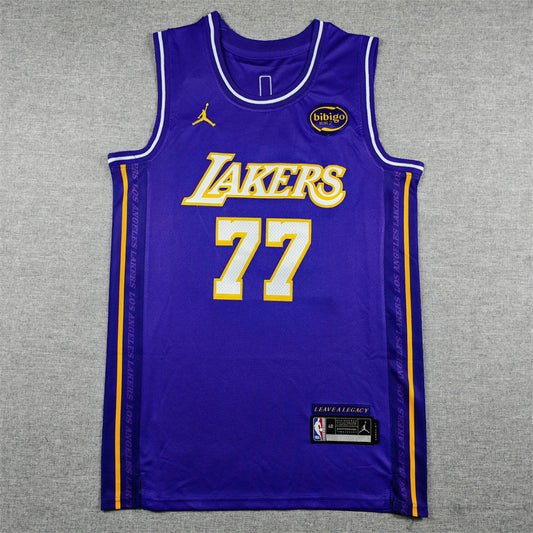 Los Angeles Lakers #77 Luka Dončić 26 Lakers 77 Purple City Edition Style 2
