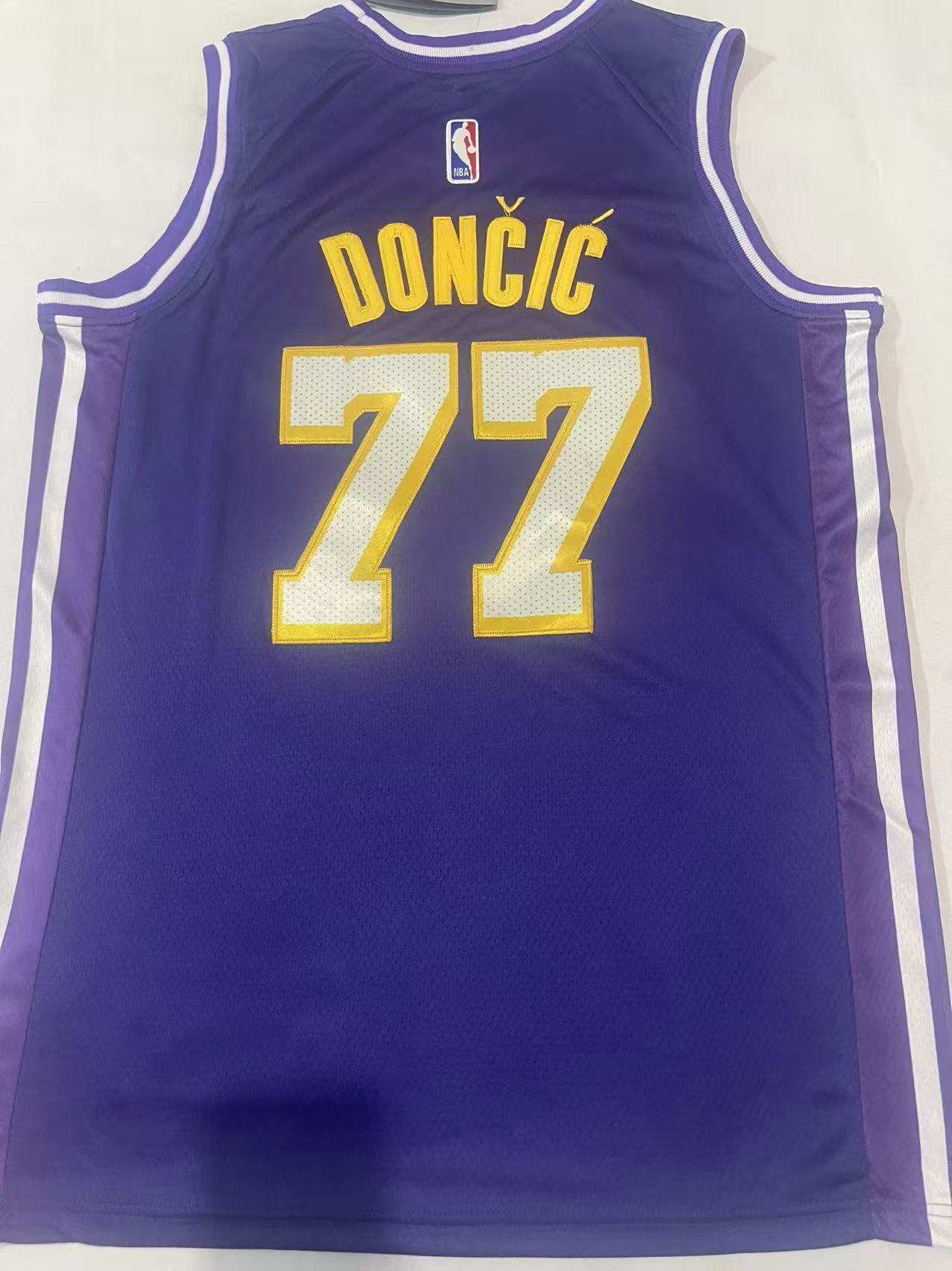 Los Angeles Lakers #77 Luka Dončić Lakers 77 # Purple Style 1