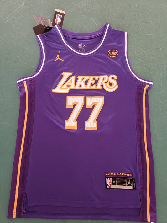 Los Angeles Lakers #77 Luka Dončić Purple 2025 Statement Lakers 77 Edition Style 2