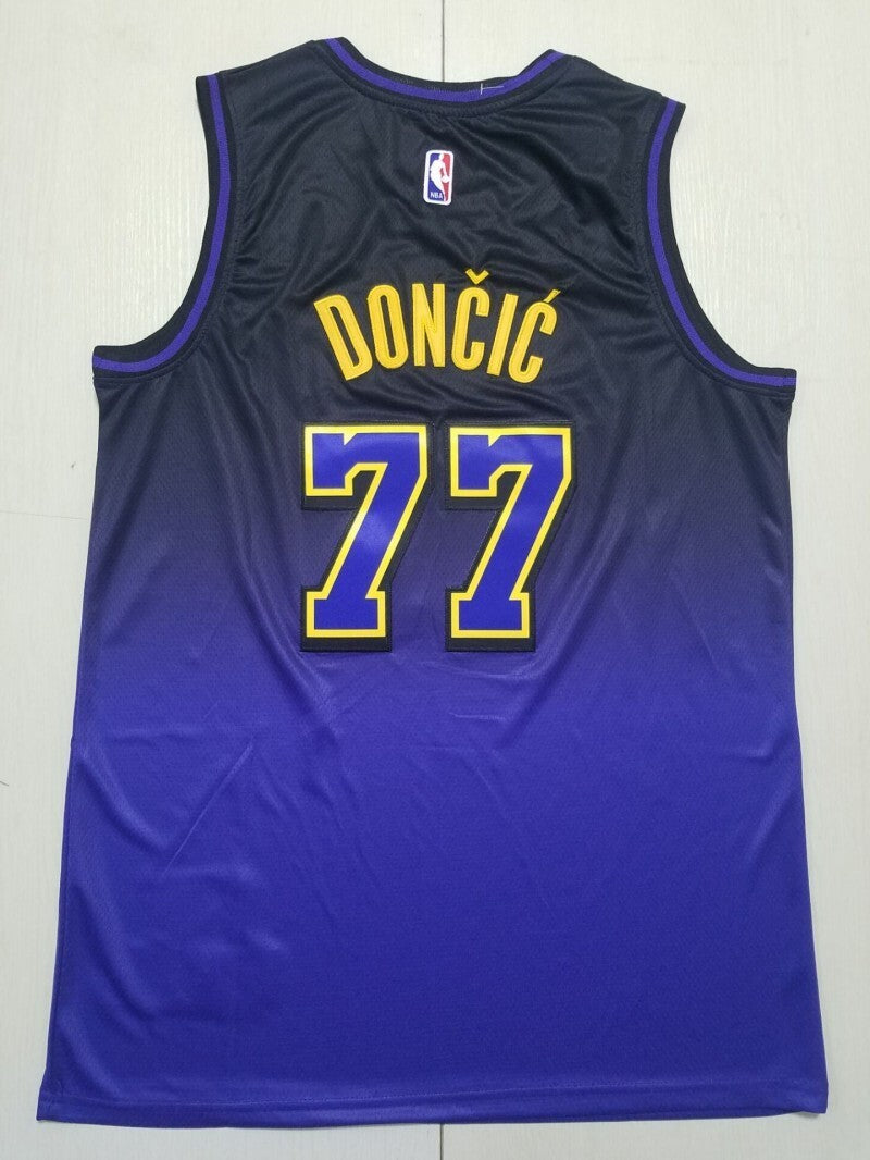Los Angeles Lakers #77 Luka Doncic Lakers 77 New Purple City s-xxl Style 1
