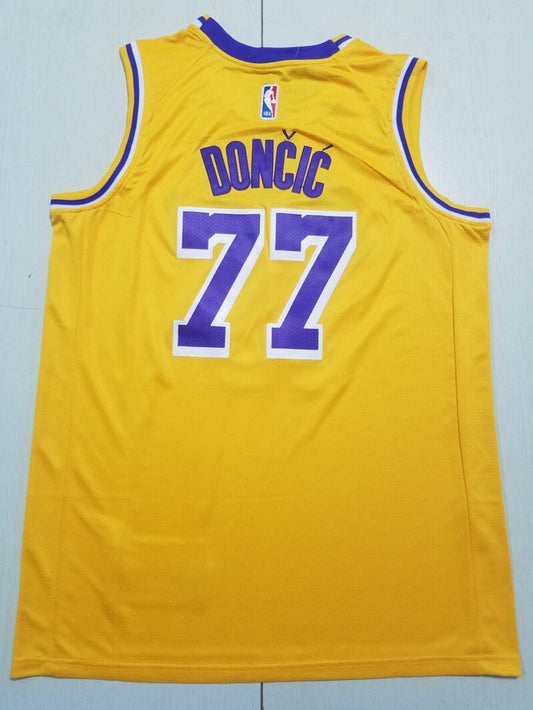 Los Angeles Lakers #77 Luka Doncic Lakers 77 Yellow s-xxl Style 1