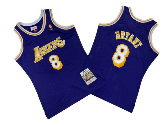 Los Angeles Lakers #8 Kobe Bryant Lakers 8 # Purple 96-97 Season Mitchell Retro Jersey -- Kobe Style 1