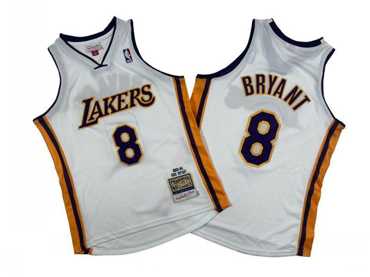 Los Angeles Lakers #8 Kobe Bryant Lakers 8 # White 03-04 Season Mitchell Retro Jersey -- Kobe Style 1
