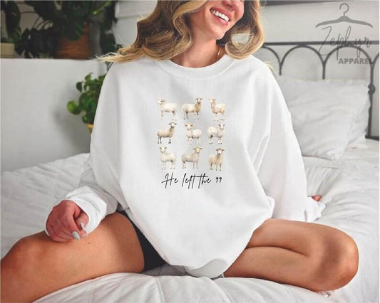 Lost Sheep Sweatshirt, Jesus Left The 99 To Rescue Me Sweatshirt, The Lord Is My Shepherd Sweatshirt, Psalm 23 Hoodie,...