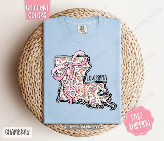 Louisiana Comfort Colors State Tshirt, Cute Louisiana Shirt, Louisiana Tshirt, Louisiana Shirt