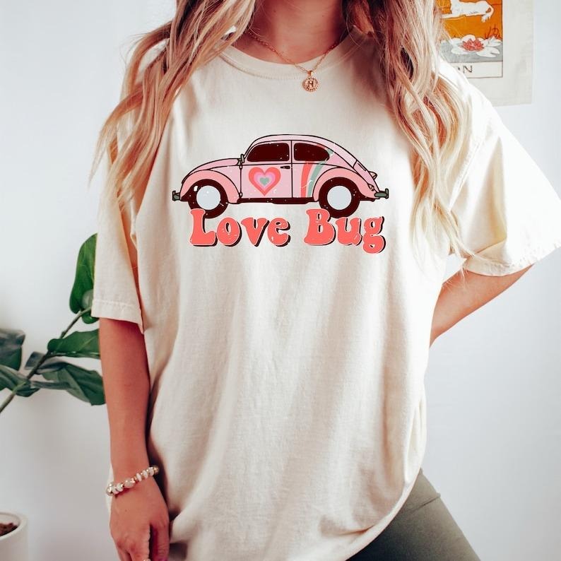Love Bug T-shirt, Vintage Car Shirt, Vintage T Shirt, Gift For Women