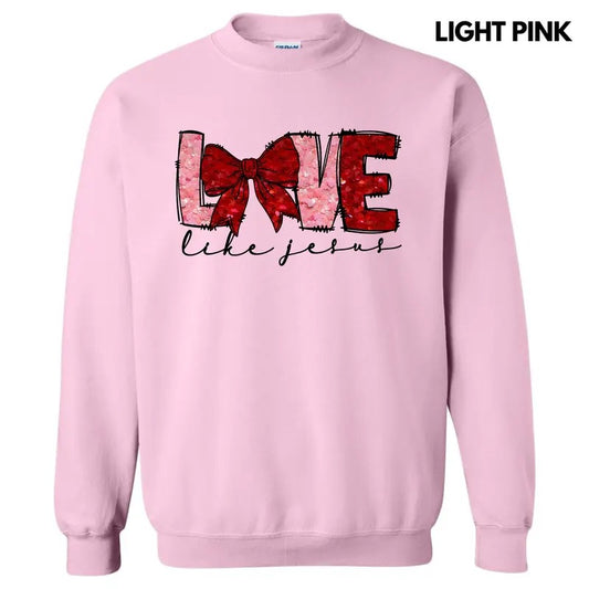 Love Like Jesus Faux Glitter Sweatshirt 'NLB' T-Shirts, Hoodie | WearSparks.com