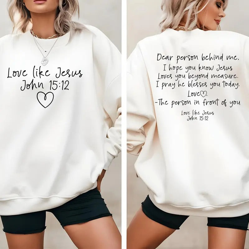 Love Like Jesus Shirt Jhon 1512 Shirt Valentines Christian Shirt Religious Shirt Religious Valentine Gift Shirt Love Like Jesussweater Cotton Polyester