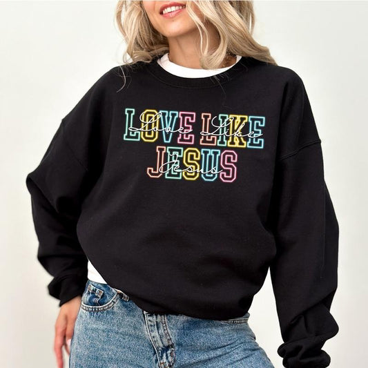 Love Like Jesus Shirt, Bible Verse Printed Women Casual Style, Church Tee, Christian Graphic Printed Crewneck, Godly Comfy Oversized Womenswear, Gift For Christians, Soft Fabric Unisex T-shirt, Comfort Cotton Fabric Fit Chic Stylestyle{n002}2