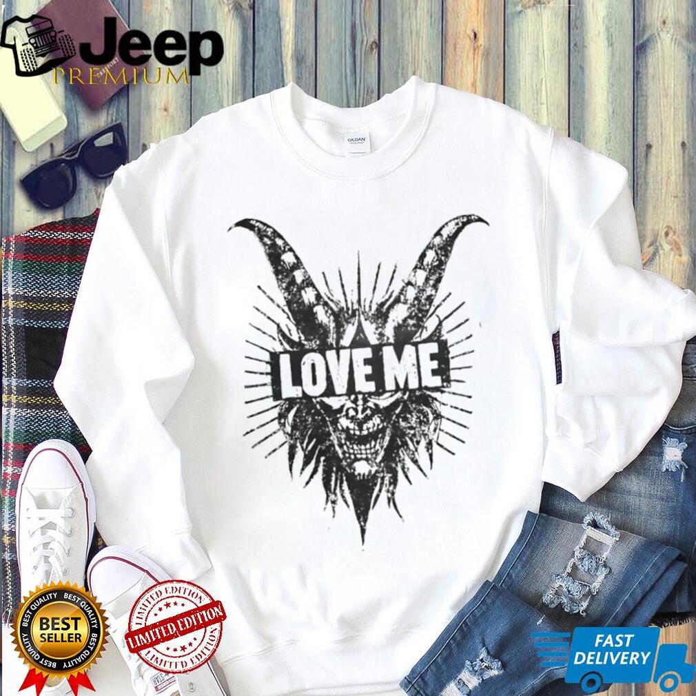 Love Me Devil Horns Graphic SweatT Shirt Alternative Edgy Streetwear