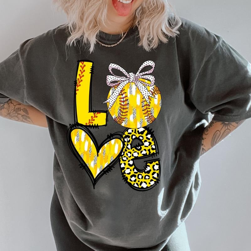 Love Softball Shirt ~ Unisex Apparel Relaxed Fit Printed In The USA Clothing Womenswear Casual Comfort Cotton Top Athletic Boho